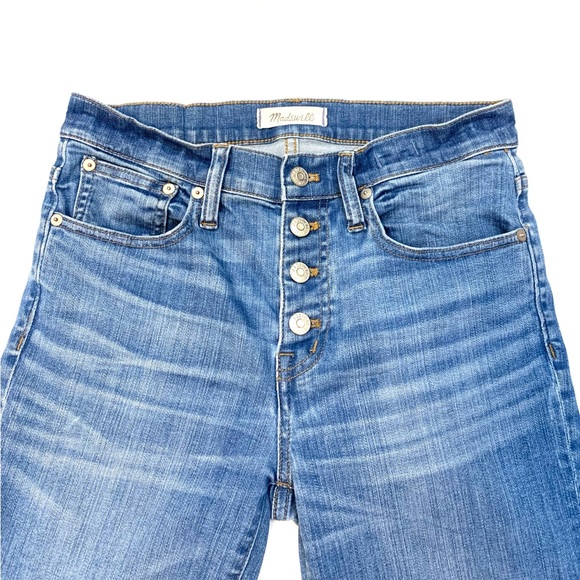 Madewell Cali Demi Boot Jeans Chewed Hem Edition 26 Button Fly - Picture 5 of 14